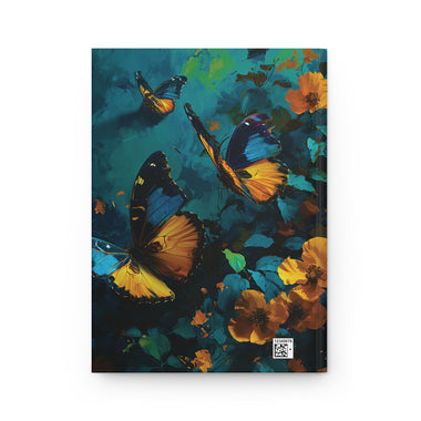 Blue and Mustard Butterflies Hardcover Journal Matte - D'Sare