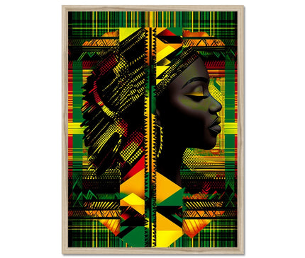 Abstract Red and Green Black Queen Fusion Framed Print