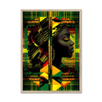 Abstract Red and Green Black Queen Fusion Framed Print