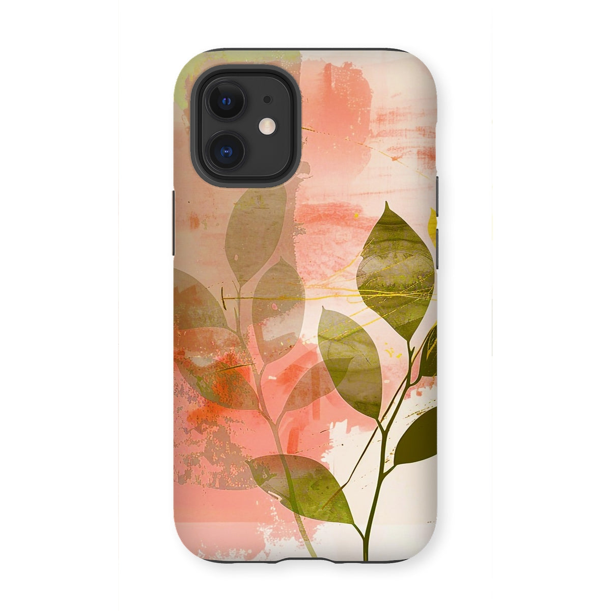 Peach Golden Leafy Escape 06 Tough Eclectic Art Phone Case - D'Sare