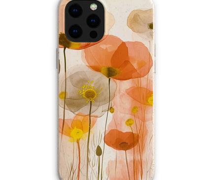 Poppy Echoes Golden Peach Escape 06 Eclectic Art Eco Phone Case - D'Sare