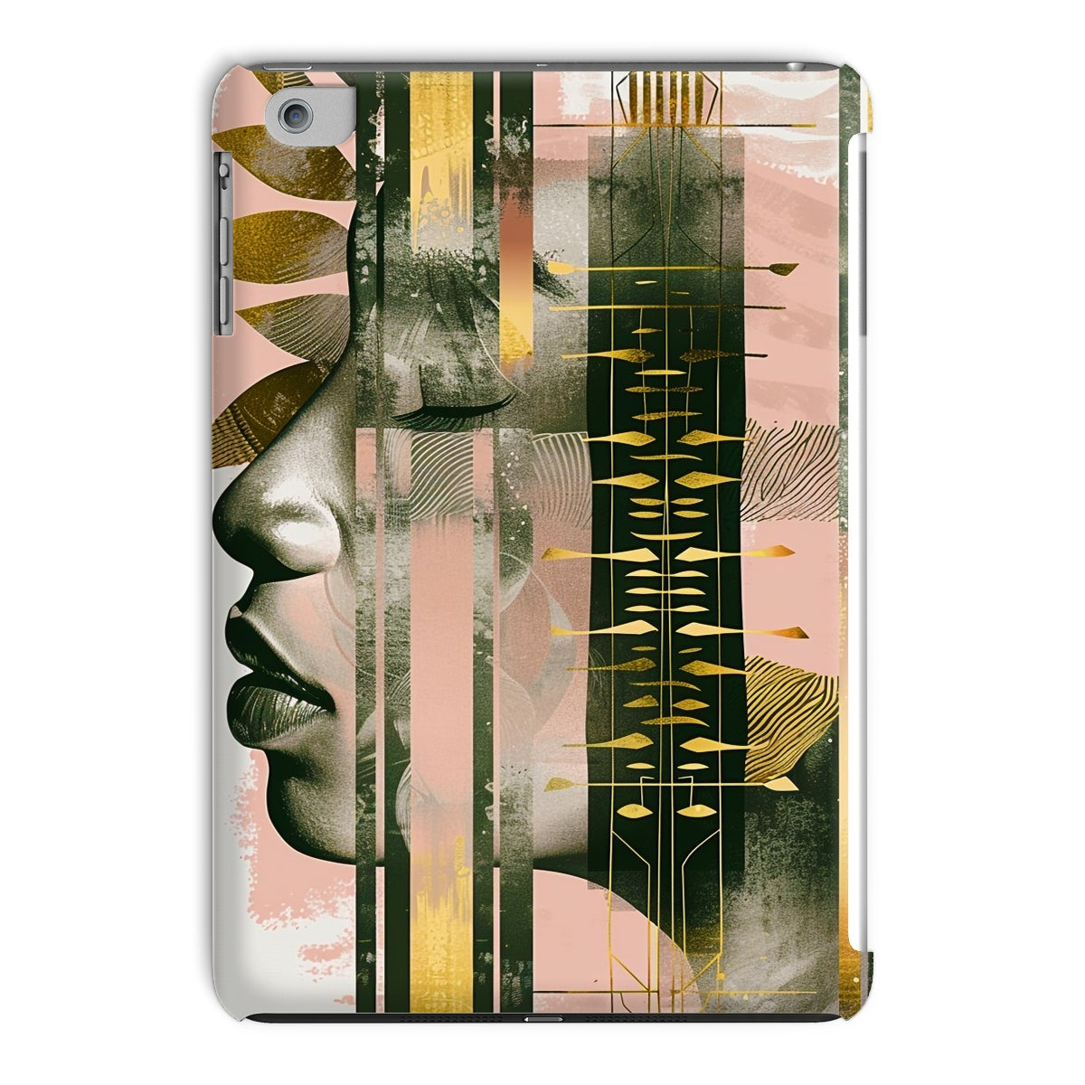 Echoes of Life: Afrocentric Meditation Peach and Gold Abstract Art Eclectic  Tablet Cases