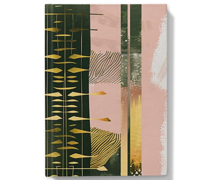 Echoes of Life: Afrocentric Meditation Peach and Gold Abstract Art Eclectic  Hardback Journal