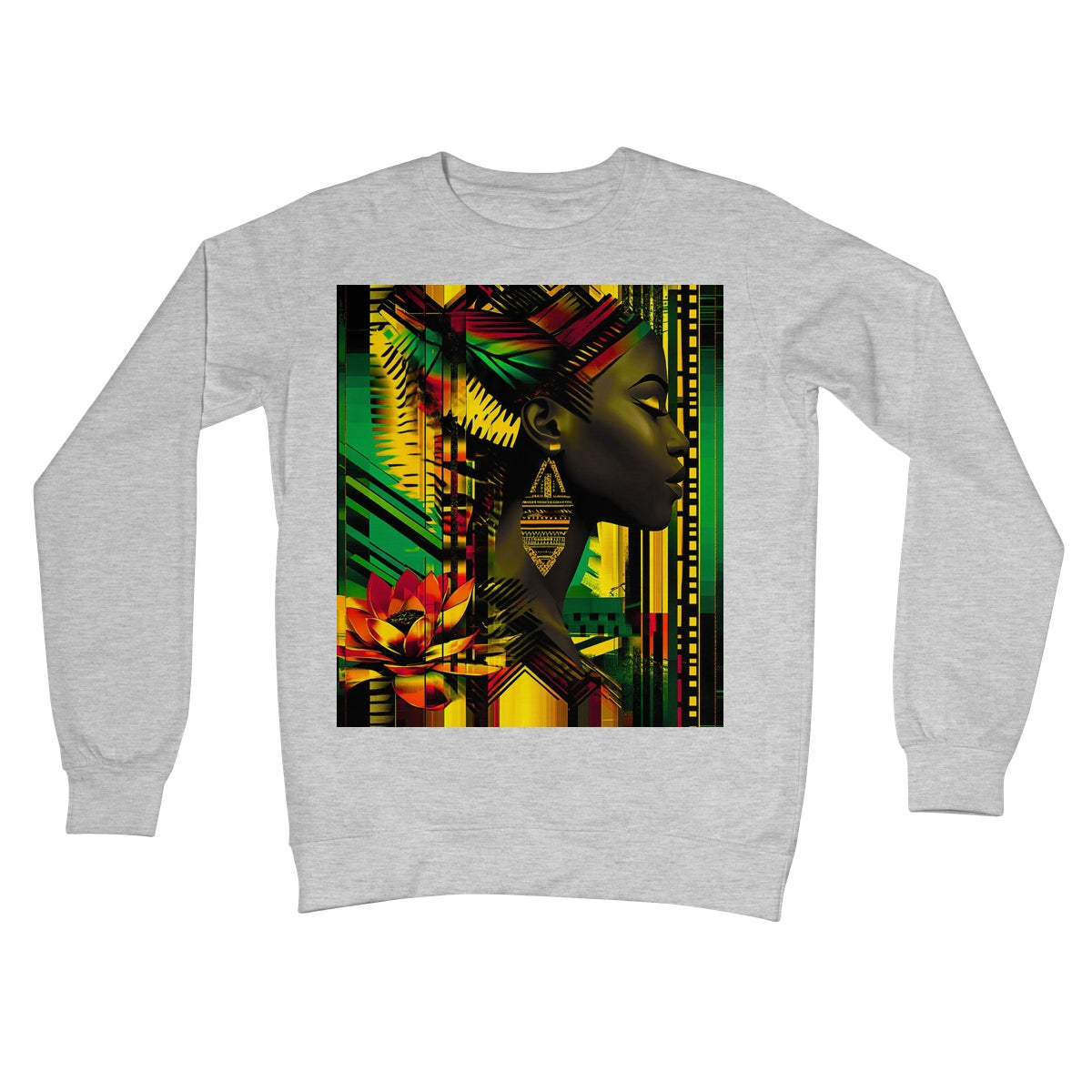 African Print Empress  Crew Neck Sweatshirt - D'Sare