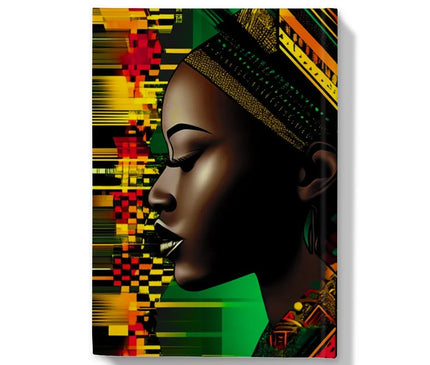African Print Red Green Yellow Twin Energy  Hardback Journal - D'Sare