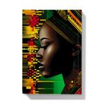 African Print Red Green Yellow Twin Energy  Hardback Journal - D'Sare