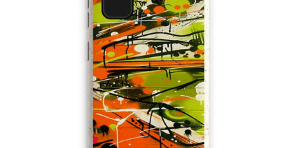 Neon Splatter Symphony: Urban Graffiti Art Eco Phone Case by Prodigi