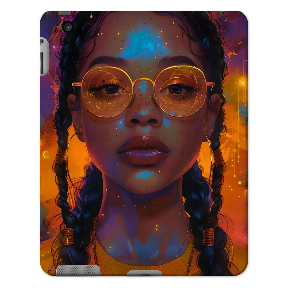 Solar Flare Radiant Soul  Beautiful Black Girl  Tablet Cases - D'Sare
