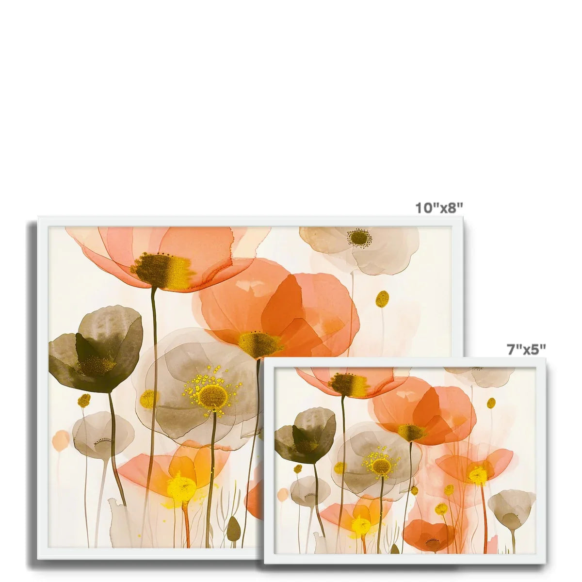 Poppy Echoes Golden Peach Escape  Framed Photo Tile - D'Sare