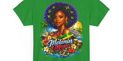 Melanin Magic Jamaica Portrait T-Shirt — Afrocentric Floral Tee