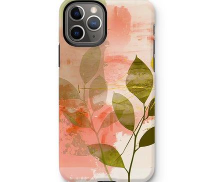 Peach Golden Leafy Escape 06 Tough Eclectic Art Phone Case - D'Sare