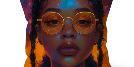 Solar Flare Radiant Soul Beautiful Black Girl Cushion by Prodigi