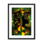 Abstract Red and Green Black Queen Fusion Framed & Mounted Print