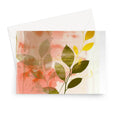 Peach Golden Leafy Escape 06 Eclectic Art Greeting Card by Prodigi