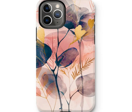 Peachy Blue Golden Flora Escape  Tough Phone Case - D'Sare