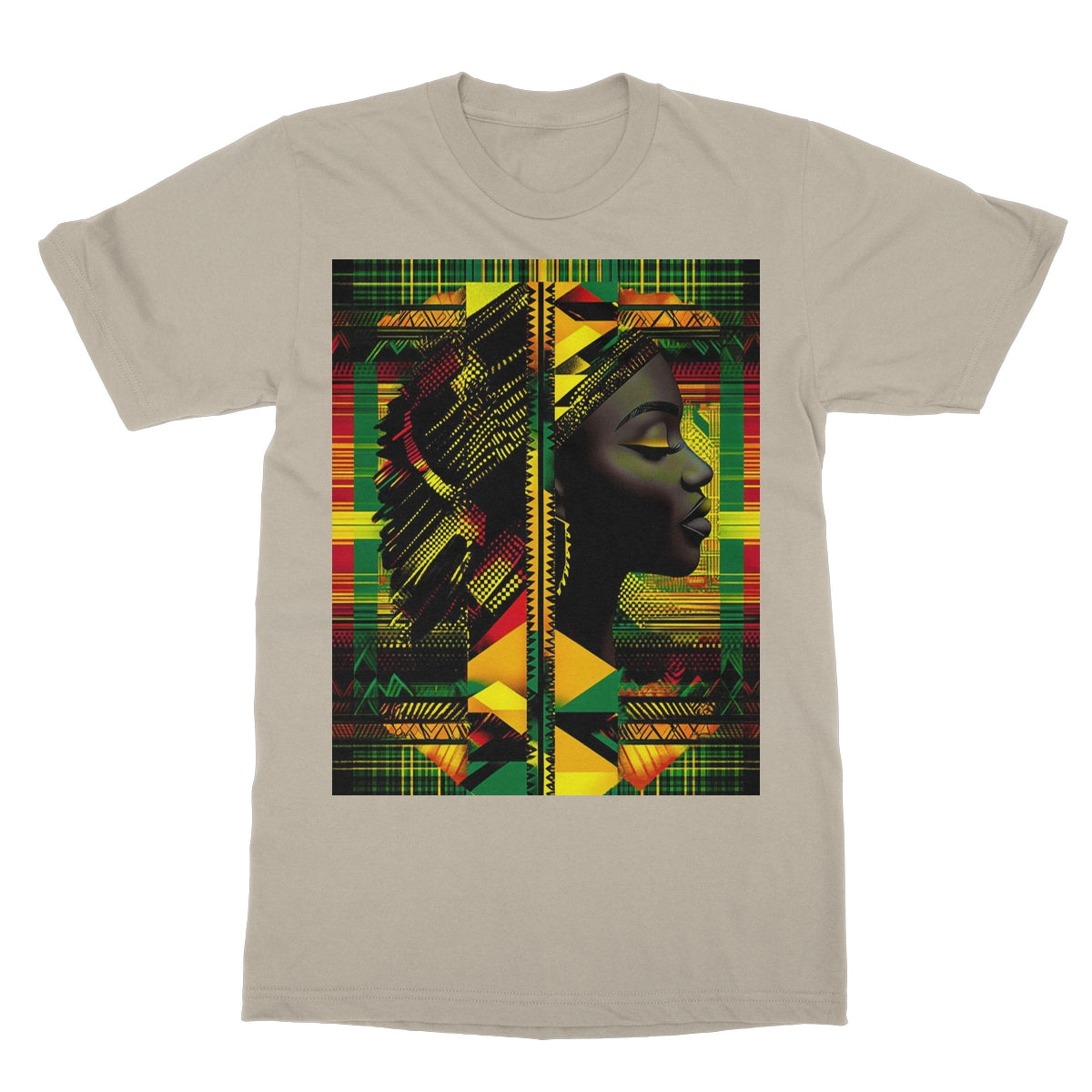 Abstract Red and Green Black Queen Fusion Softstyle T-Shirt