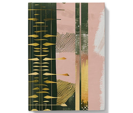 Echoes of Life: Afrocentric Meditation Peach and Gold Abstract Art Eclectic  Hardback Journal
