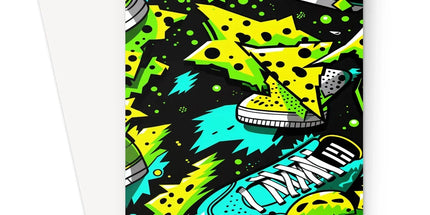 Electric Kicks Art: Urban Pop Art Explosion, Graffiti Greeting Card by Prodigi