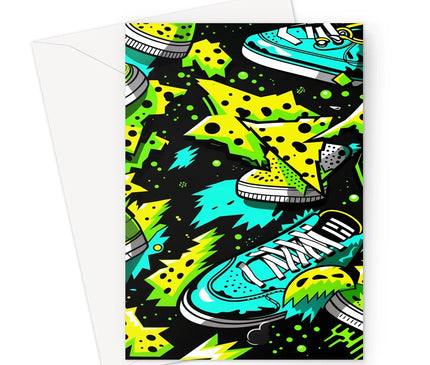 Electric Kicks Art: Urban Pop Art  Explosion, Graffiti  Greeting Card - D'Sare