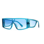 Oversized Square One Piece Sunglasses Women Fashion Brand Designer Mirror Gradient Shades UV400 Men Sun Glasses