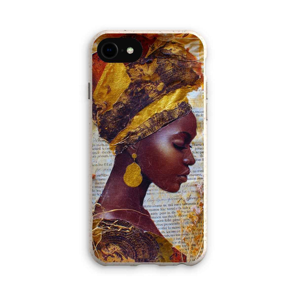 Eco Friendly Bioplastic Bamboo Fibre Phone Case With Gold Headwrap