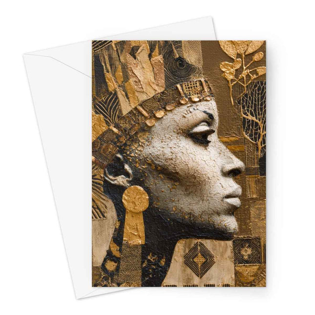 Afrocentric Golden Empress Greeting Card by Prodigi