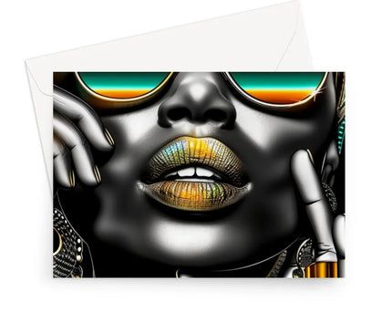 Vibrant Flow Girl Greeting Card - D'Sare