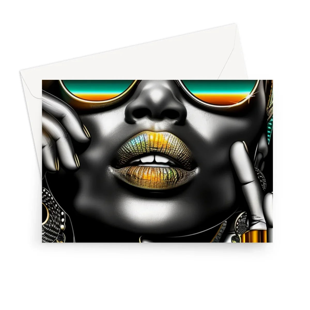 Vibrant Flow Girl Greeting Card - D'Sare