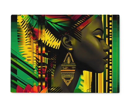 African Print Empress  Glass Chopping Board - D'Sare
