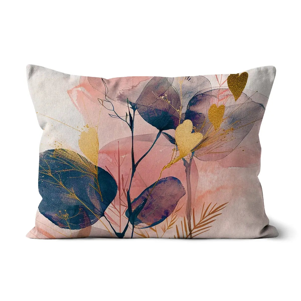 Peachy Blue Golden Flora Escape  Cushion - D'Sare