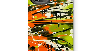 Neon Splatter Symphony: Urban Graffiti Art Tough Phone Case by Prodigi