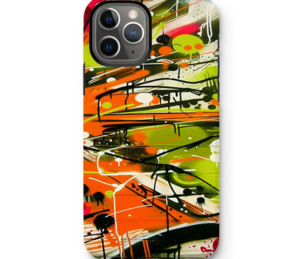 Neon Splatter Symphony: Urban Graffiti Art Tough Phone Case - D'Sare