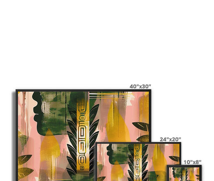 Echos of Duality Golden Pink Reflection Framed Canvas