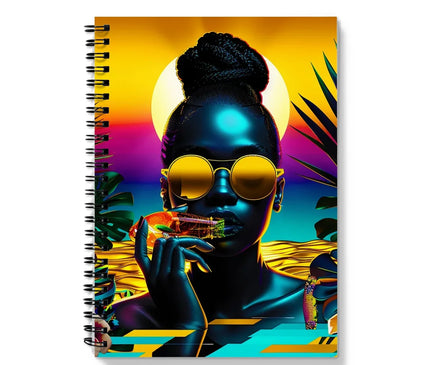 Tropical Sunset Dreams : Neon Vibes  Notebook - D'Sare