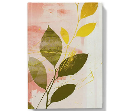 Peach Golden Leafy Escape 06 Eclectic Art Hardback Journal - D'Sare