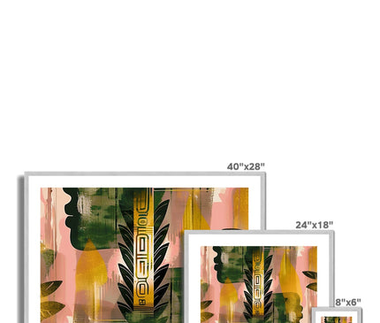 Echos of Duality Golden Pink Reflection Antique Framed & Mounted Print