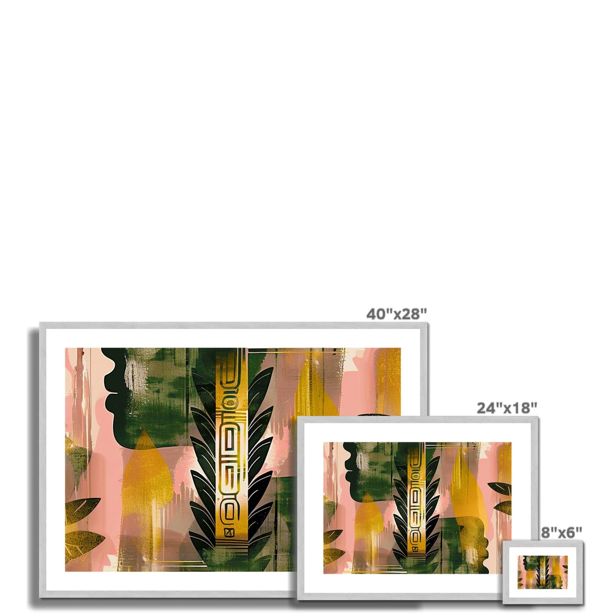 Echos of Duality Golden Pink Reflection Antique Framed & Mounted Print