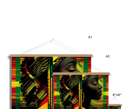 Red and Green Black Queen Fusion Fine Art Print with Hanger