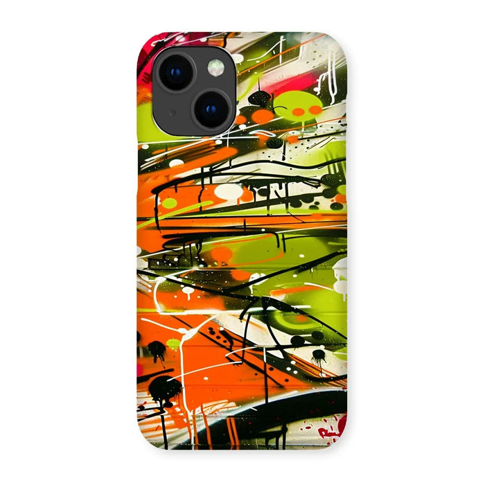Neon Splatter Symphony: Urban Graffiti Art Snap Phone Case