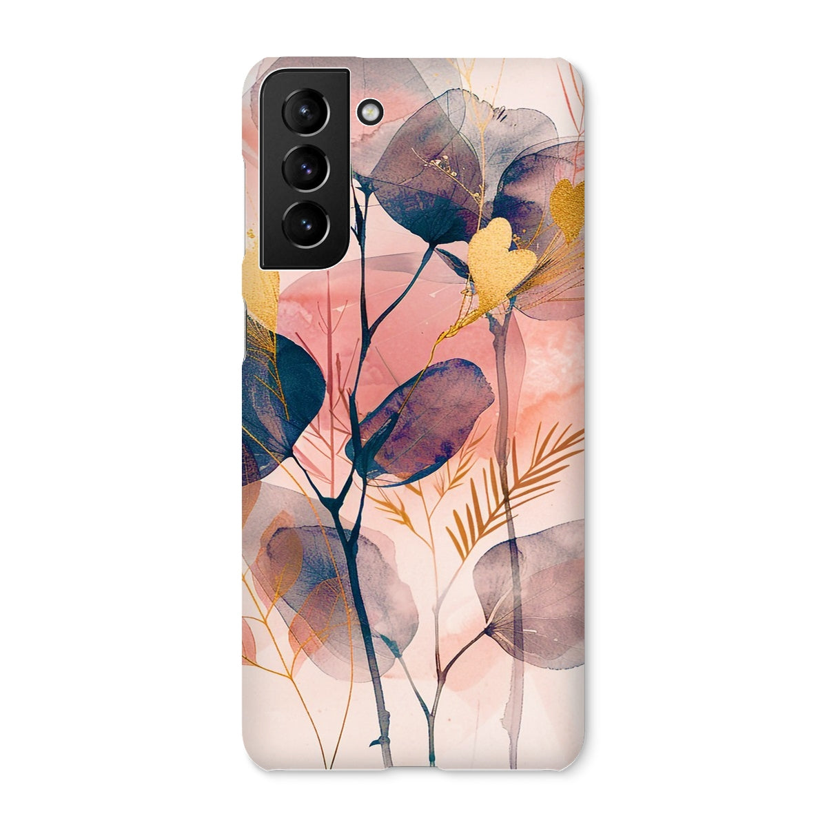 Peachy Blue Golden Flora Escape  Snap Phone Case - D'Sare