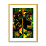 Abstract Red and Green Black Queen Fusion Antique Framed & Mounted Print