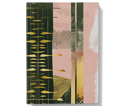 Echoes of Life: Afrocentric Meditation Peach and Gold Abstract Art Eclectic  Hardback Journal