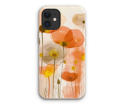 Poppy Echoes Golden Peach Escape 06 Eclectic Art Eco Phone Case - D'Sare