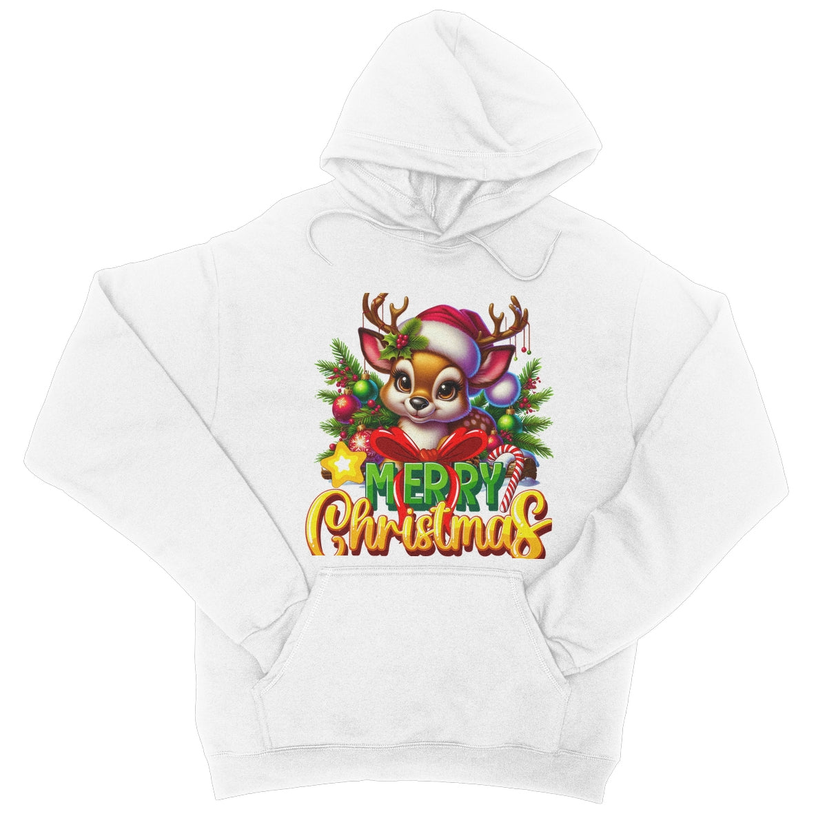 Reindeer Merry Christmas  College Hoodie