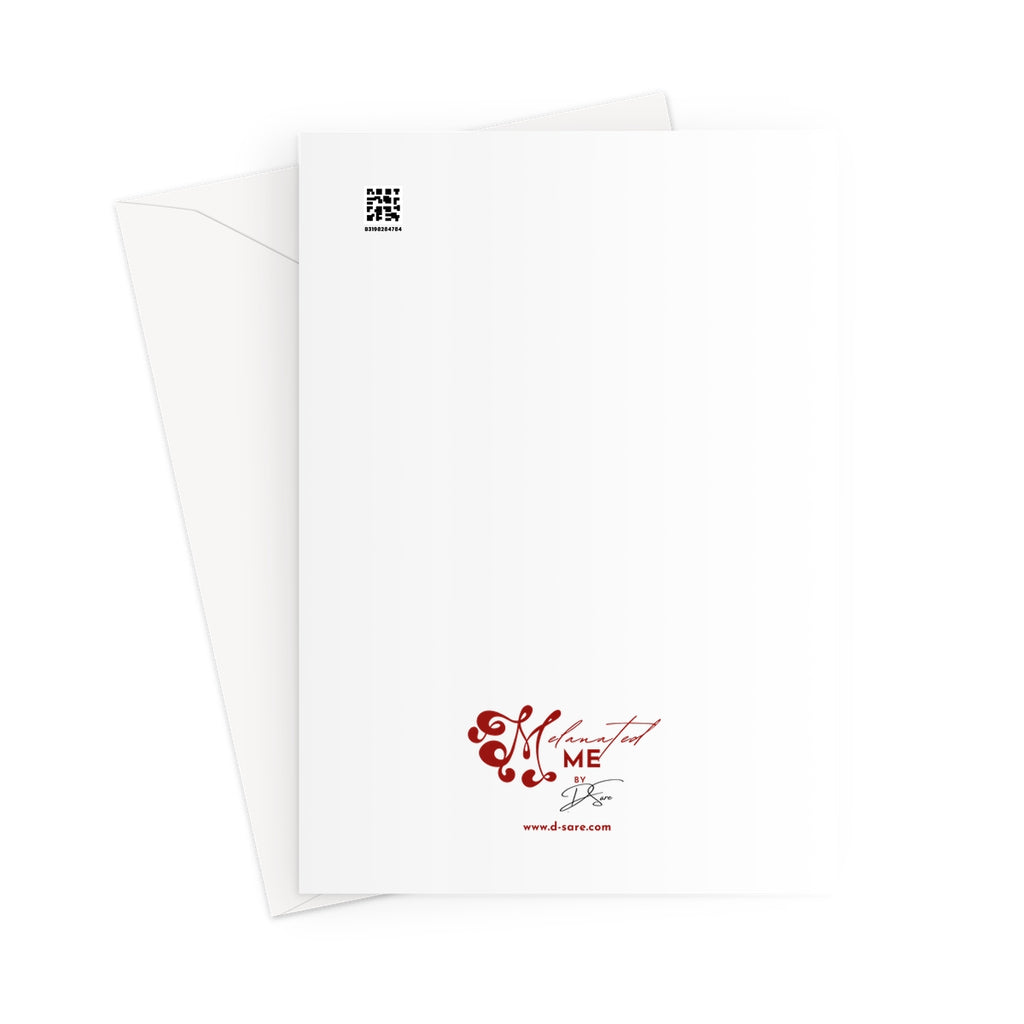 Echoes of Life: Afrocentric Meditation Peach and Gold Abstract Art Eclectic  Greeting Card