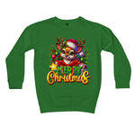 Reindeer Merry Christmas  Kids Sweatshirt