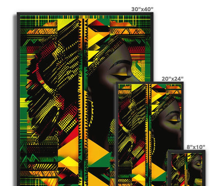 Red and Green Black Queen Fusion Framed Canvas