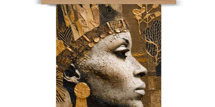 Afrocentric Golden Empress Fine Art Print with Hanger by Prodigi