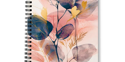 Peachy Blue Golden Flora Escape Notebook by Prodigi