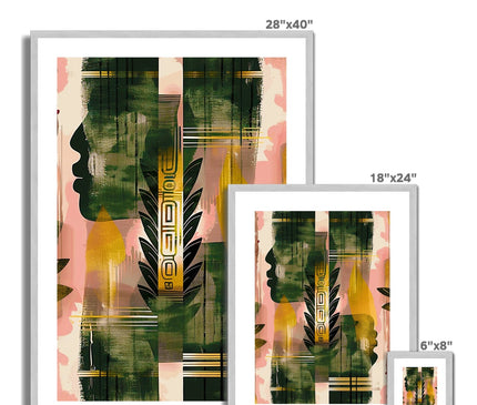 Echos of Duality Golden Pink Reflection Antique Framed & Mounted Print